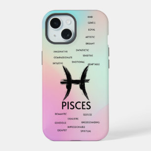 Coque iPhone 15 Poissons Zodiac Horoscope Traits Filles