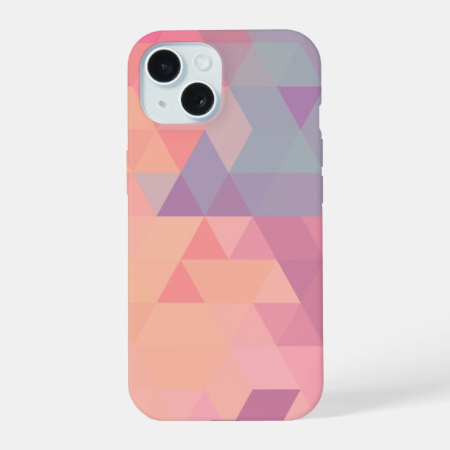 Coque iPhone 15 Polygone rose (Verso)