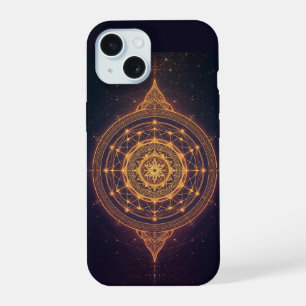 Coque iPhone 15 Portail de la Lumière Infinie – Un Mandala Sacré