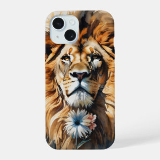 Coque iPhone 15 Portrait de Lion