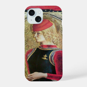 Coque iPhone 15 PORTRAIT DE SAINT GEORGE ,Rouge,Noir,Jaune Or