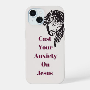 Coque iPhone 15 "Posez votre anxiété sur Jésus" IPhone 15 cas de t