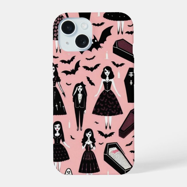 Coque iPhone 15 Poupées Vampire (Verso)