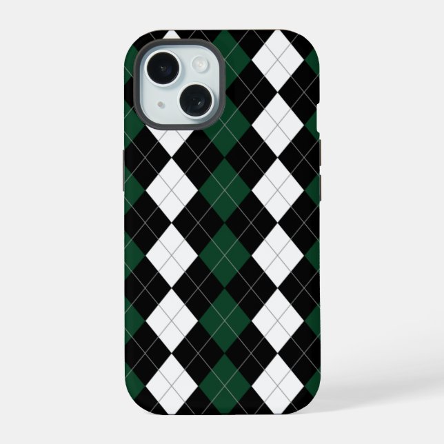 Coque iPhone 15 Préparation Argyle (Verso)