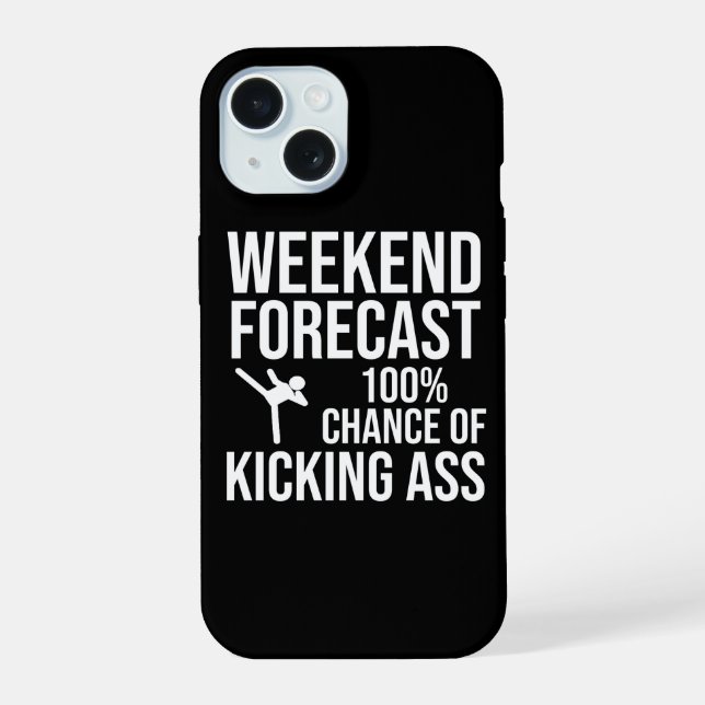 Coque iPhone 15 Prévisions de week-end - 100% de chances de déchir (Verso)