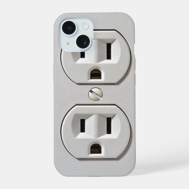 Coque iPhone 15 Prise électrique enfichable (Verso)