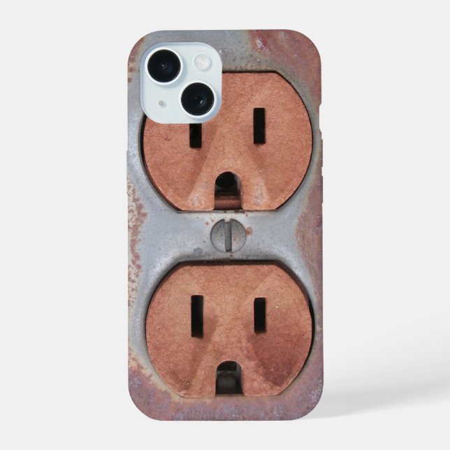 Coque iPhone 15 Prise électrique rouillée (Verso)