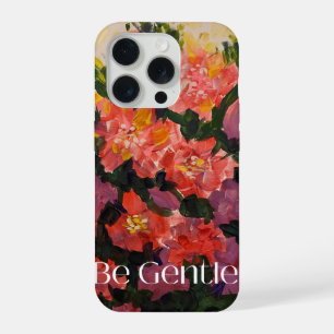 Coque iPhone 15 Pro Floral Abstraite Gras Douce