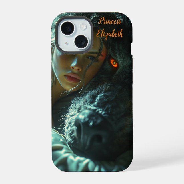 Coque iPhone 15 Protecteur d'une princesse (Verso)