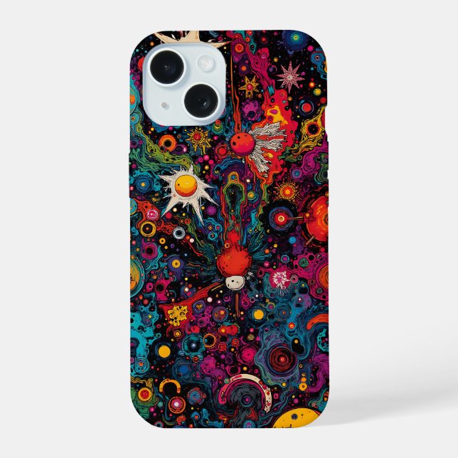 Coque iPhone 15 Psychedelic Cosmic Phone Case (Verso)