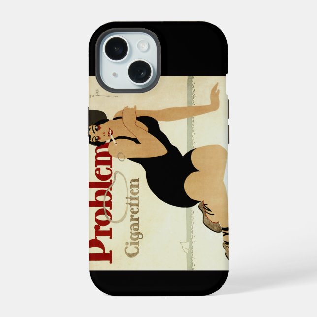 Coque iPhone 15 Publicité pour la cigarette Problem (Verso)