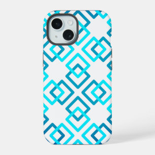 Coque iPhone 15 Quatre carrés de couleur cyan
