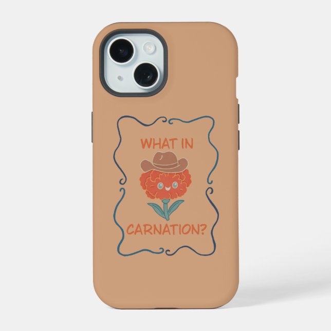 Coque iPhone 15 Quel œillet drôle de fleur de cowboy (Verso)
