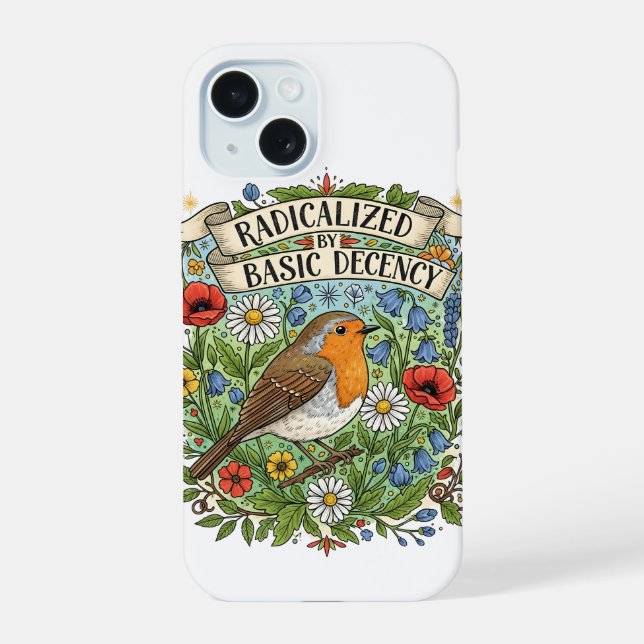 Coque iPhone 15 Radicalisé par l'esthétique de la décence élémenta (Verso)