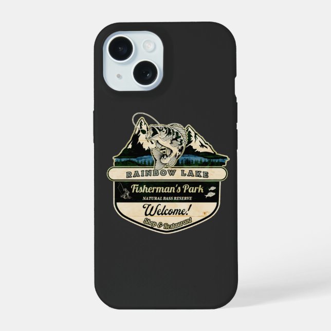 COQUE iPhone 15 RAINBOW LAKE FISHERMAN'S PARK - AMATEUR DE PÊCHE (Verso)