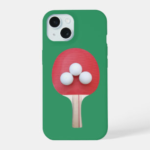 Coque iPhone 15 Raquette de ping-pong et balles