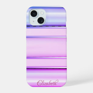 Coque iPhone 15 Rayé Violet Branché