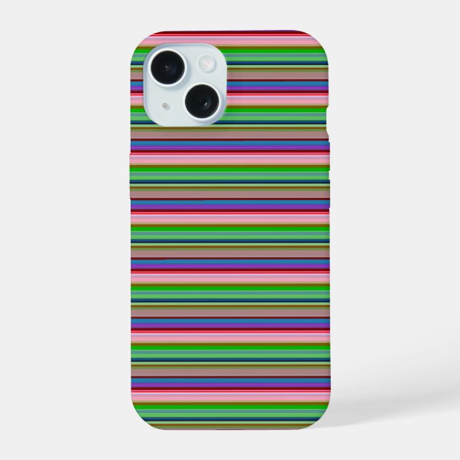 Coque iPhone 15 Rayures colorées chaudes (Verso)