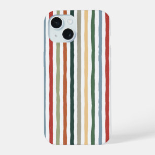 Coque iPhone 15 Rayures dessinées à la main dans des couleurs insp