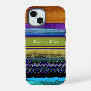Coque iPhone 15 Rayures multicolores personnalisées