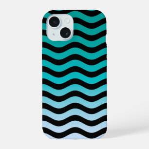 Coque iPhone 15 Rayures ondulées de la marine Modèle nautique