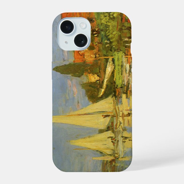 Coque iPhone 15 Régate à Argenteuil par Claude Monet (Verso)