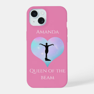 Coque iPhone 15 Reine Rose De La Gymnastique Sur Poutre Personnali