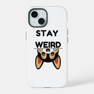 Coque iPhone 15 Restez Drôle Étrange Cartoon Chien Boston Terrier