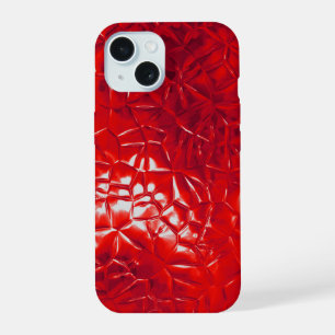 Coque iPhone 15 résumé en feuille d'aluminium rouge