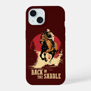 Coque iPhone 15 Retour sur la selle - Courses de chevaux