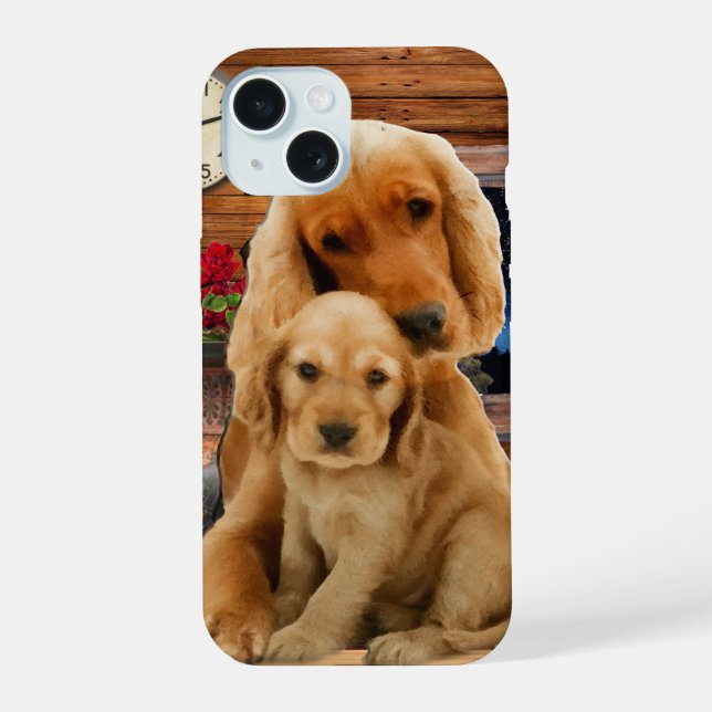 Coque iPhone 15 retriever du Labrador (Verso)