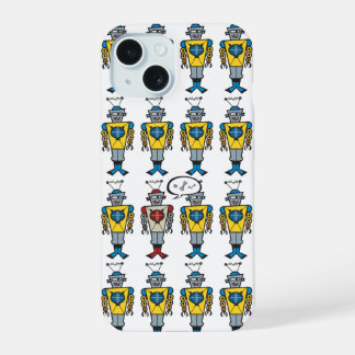 Coque iPhone 15 Retro Cute Funny Jouet amusant Cartoon Talking Rob