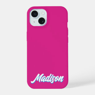 Coque iPhone 15 Retro Nom personnalisé Cadeau Super personnalisé V