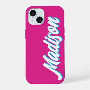 Coque iPhone 15 Retro Nom personnalisé Cadeau Super personnalisé V