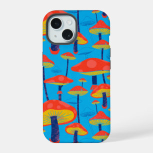 Coque iPhone 15 Rêve Hippie Rétro Champignons Envoûtants