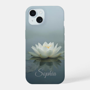 Coque iPhone 15 Reverie tranquille - Lys d'eau blanche dans Mis du