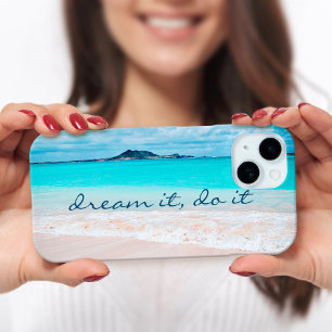 Coque iPhone 15 Rêvez-le, faites-le, Océan Bleu Hawaï Plage de Sab