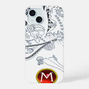 COQUE iPhone 15 ROMANCE /AMOUREUX ROMANTIQUES NOIR BLANC ROUGE MON