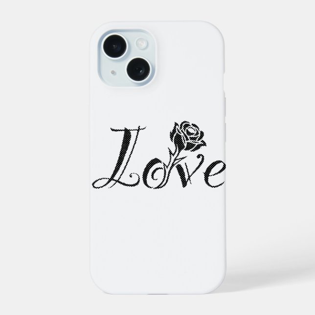 Coque iPhone 15 Rose d'amour (Verso)