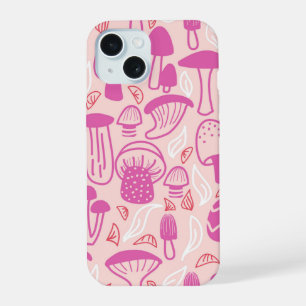 Coque iPhone 15 Rose magenta champignon