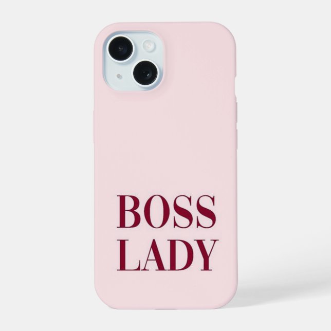 Coque iPhone 15 rose simple moderne féminine (Verso)