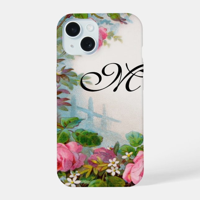 COQUE iPhone 15 ROSES & JASMINES MONOGRAMME (Verso)