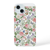 Roses roses pastel et papillon lavande vintage F