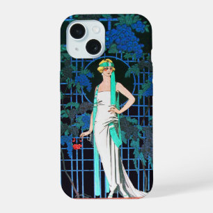 COQUE iPhone 15 ROSES ROUGES DANS LA NUIT, MODE DE BEAUTÉ MONOGRAM