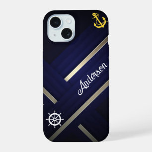 Coque iPhone 15 Royal Caribbean Croisière bleu Texte blanc