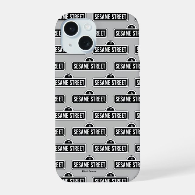 Coque iPhone 15 Rue Sésame | Logo N&B (Verso)