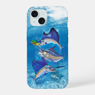 Coque iPhone 15 Sailfish, Marlin, Maui, transposé au-dessus de l'o