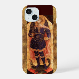 COQUE iPhone 15 SAINT MICHAEL ARCHANGE AVEC DRAGON PARCHEMIN ANCIE