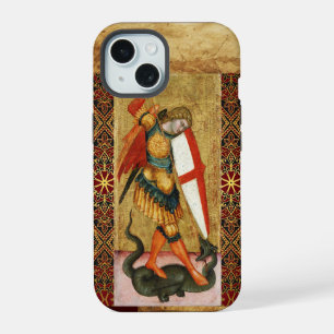 Coque iPhone 15 Saint Michel Archange et prière siennoise du drago
