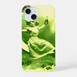 COQUE iPhone 15 SAINT PATRICK'S DAY LUNE LADY AVEC SHAMROCK